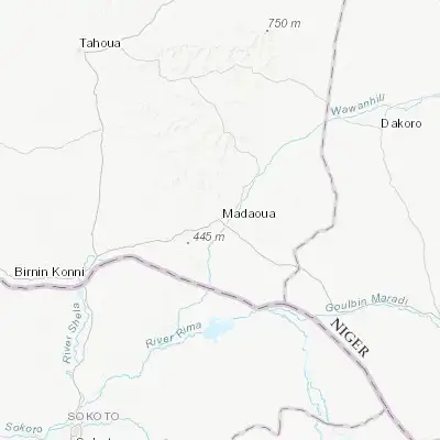 Map showing location of Madaoua (14.073000, 5.960000)
