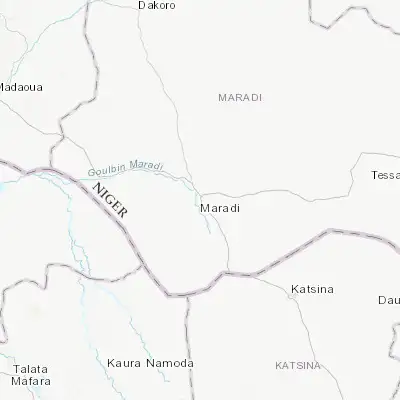 Map showing location of Maradi (13.500000, 7.101740)
