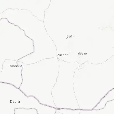 Map showing location of Zinder (13.807160, 8.988100)
