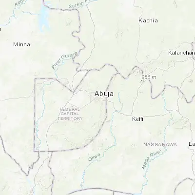 Map showing location of Abuja (9.057850, 7.495080)