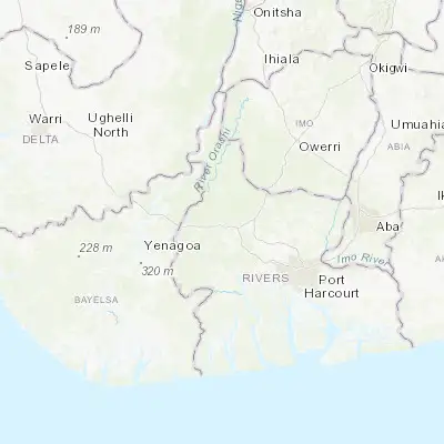 Map showing location of Ahoada (5.082800, 6.649810)
