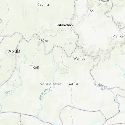 Map showing location of Akwanga (8.910770, 8.406550)