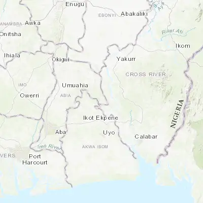 Map showing location of Arochukwu (5.389410, 7.912350)
