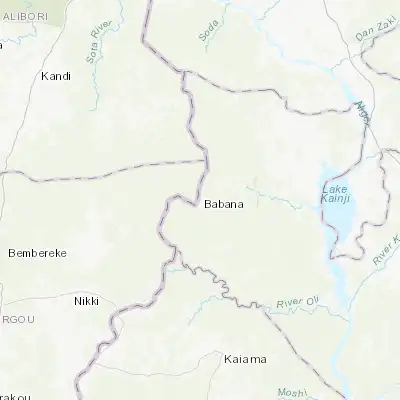 Map showing location of Babana (10.429490, 3.814950)