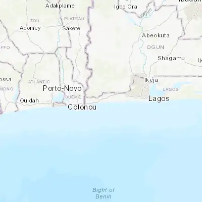 Map showing location of Badagry (6.415020, 2.881320)