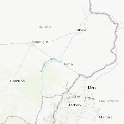 Map showing location of Bama (11.521340, 13.689520)