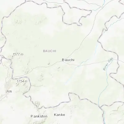 Map showing location of Bauchi (10.310320, 9.843880)