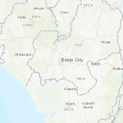 Map showing location of Benin City (6.338150, 5.625750)