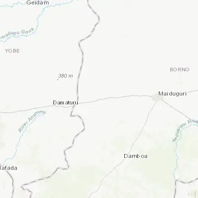 Map showing location of Benisheikh (11.809190, 12.491510)