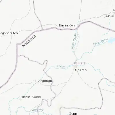 Map showing location of Binji (13.222940, 4.908880)