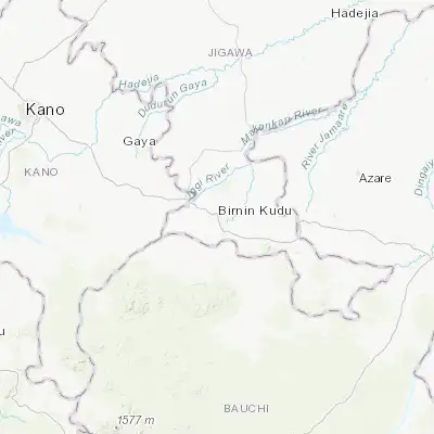 Map showing location of Birnin Kudu (11.452070, 9.478560)