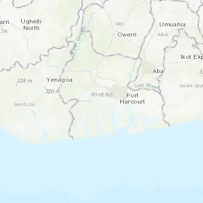 Map showing location of Buguma (4.736140, 6.862360)