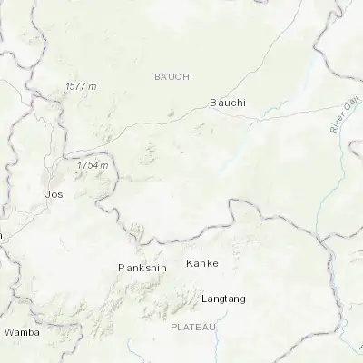 Map showing location of Bununu (9.882240, 9.680580)