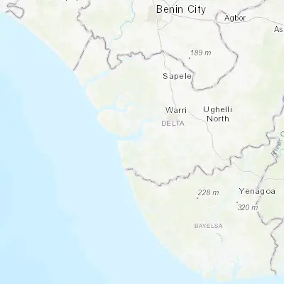Map showing location of Burutu (5.353280, 5.508260)