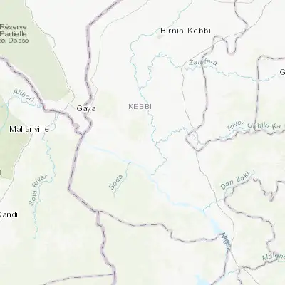 Map showing location of Dakingari (11.648090, 4.061770)