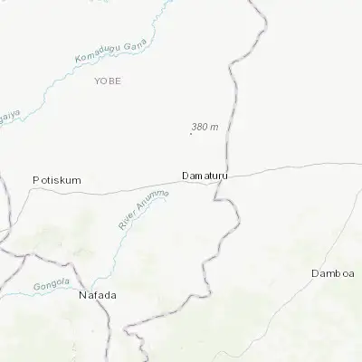 Map showing location of Damaturu (11.746970, 11.960830)
