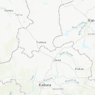 Map showing location of Danja (11.377100, 7.560970)
