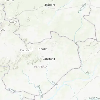 Map showing location of Dengi (9.368720, 9.962230)