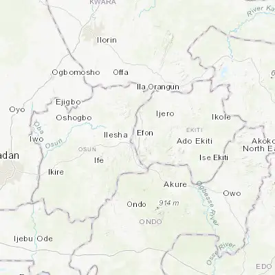 Map showing location of Efon-Alaaye (7.656490, 4.922350)