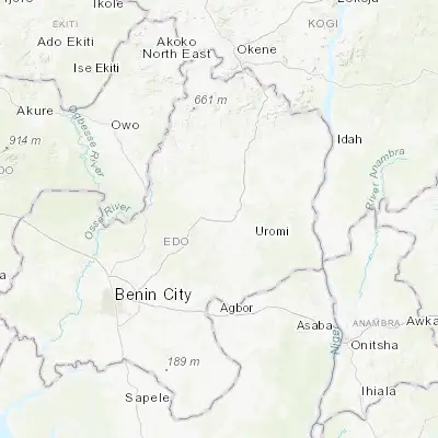 Map showing location of Ekpoma (6.743000, 6.140290)