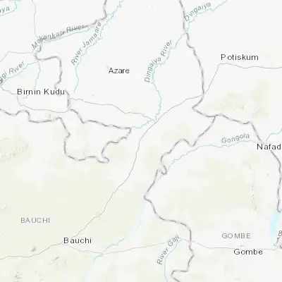 Map showing location of Gabarin (11.109300, 10.444100)