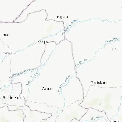 Map showing location of Gamawa (12.133790, 10.537850)