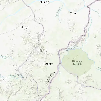 Map showing location of Ganye (8.434970, 12.051070)