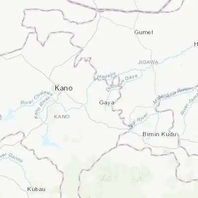 Map showing location of Gaya (11.860640, 9.002700)