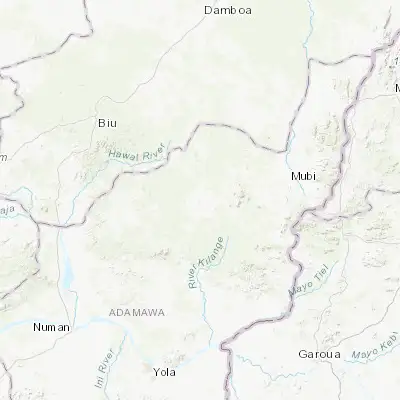Map showing location of Gombi (10.167560, 12.736840)
