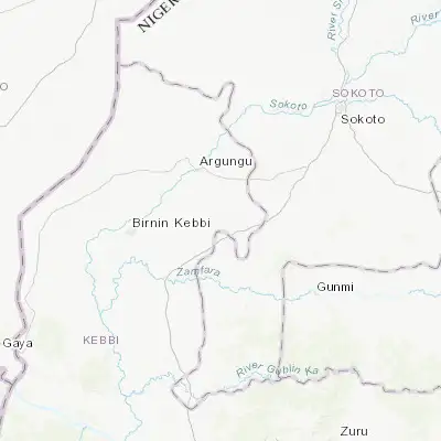 Map showing location of Gwandu (12.502040, 4.642950)