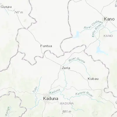 Map showing location of Hunkuyi (11.266800, 7.649160)