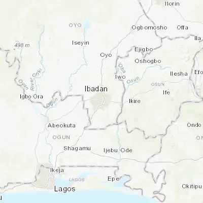 Map showing location of Ibadan (7.377560, 3.905910)