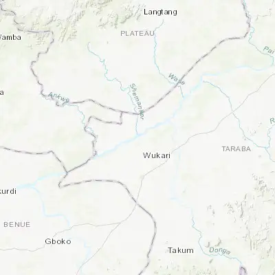 Map showing location of Ibi (8.181220, 9.744310)