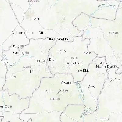 Map showing location of Igede-Ekiti (7.668500, 5.126270)