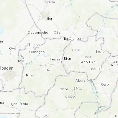 Map showing location of Ijebu-Jesa (7.682870, 4.817690)