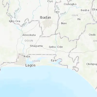 Map showing location of Ijebu-Ode (6.819440, 3.917310)