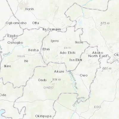 Map showing location of Ikere-Ekiti (7.497480, 5.230410)