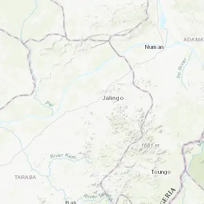 Map showing location of Jalingo (8.893670, 11.359600)