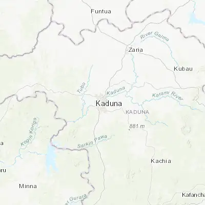 Map showing location of Kaduna (10.526410, 7.438790)