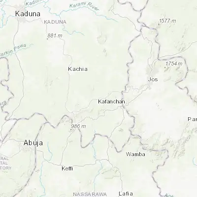 Map showing location of Kafanchan (9.581260, 8.292600)