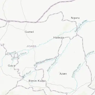 Map showing location of Kafin Hausa (12.239330, 9.911050)