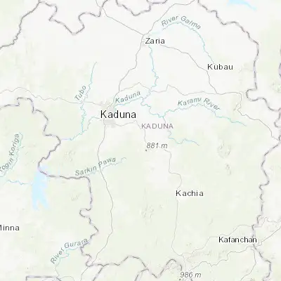 Map showing location of Kajuru (10.322810, 7.684620)
