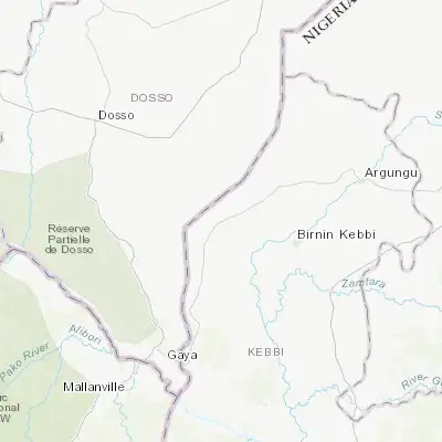 Map showing location of Kangiwa (12.553390, 3.818140)
