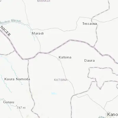 Map showing location of Katsina (12.990820, 7.601770)