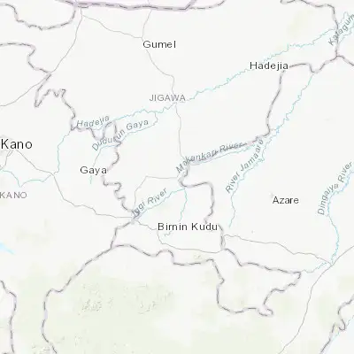 Map showing location of Kiyawa (11.784420, 9.606900)