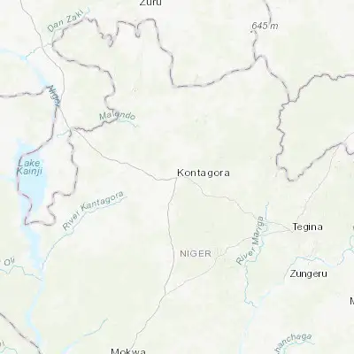 Map showing location of Kontagora (10.403190, 5.470800)