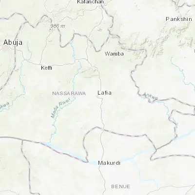 Map showing location of Lafia (8.493900, 8.515320)