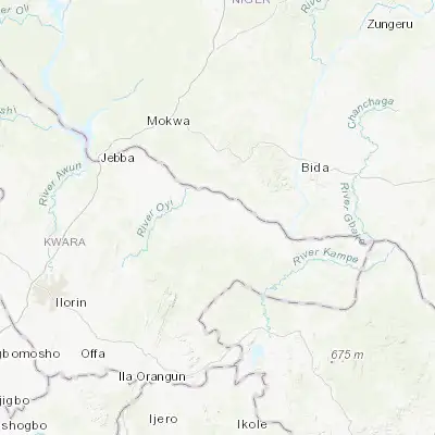 Map showing location of Lafiagi (8.852990, 5.416410)