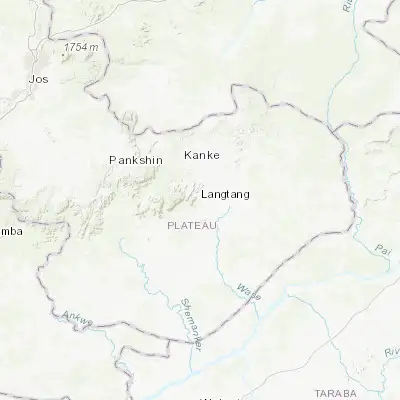 Map showing location of Langtang (9.141640, 9.791010)
