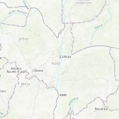 Map showing location of Lokoja (7.796880, 6.740480)
